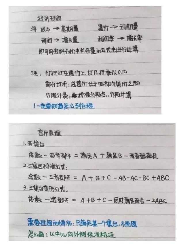 行測公式記不??？學霸幾張筆記就搞定了！